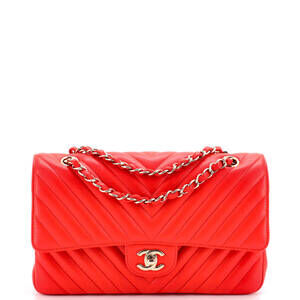 Chanel Medium Classic Double Flap Bag Chevron Lambskin